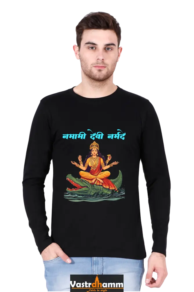 Durga Courage Round Neck Full Sleeve T-Shirts for Men Vastrdhamm