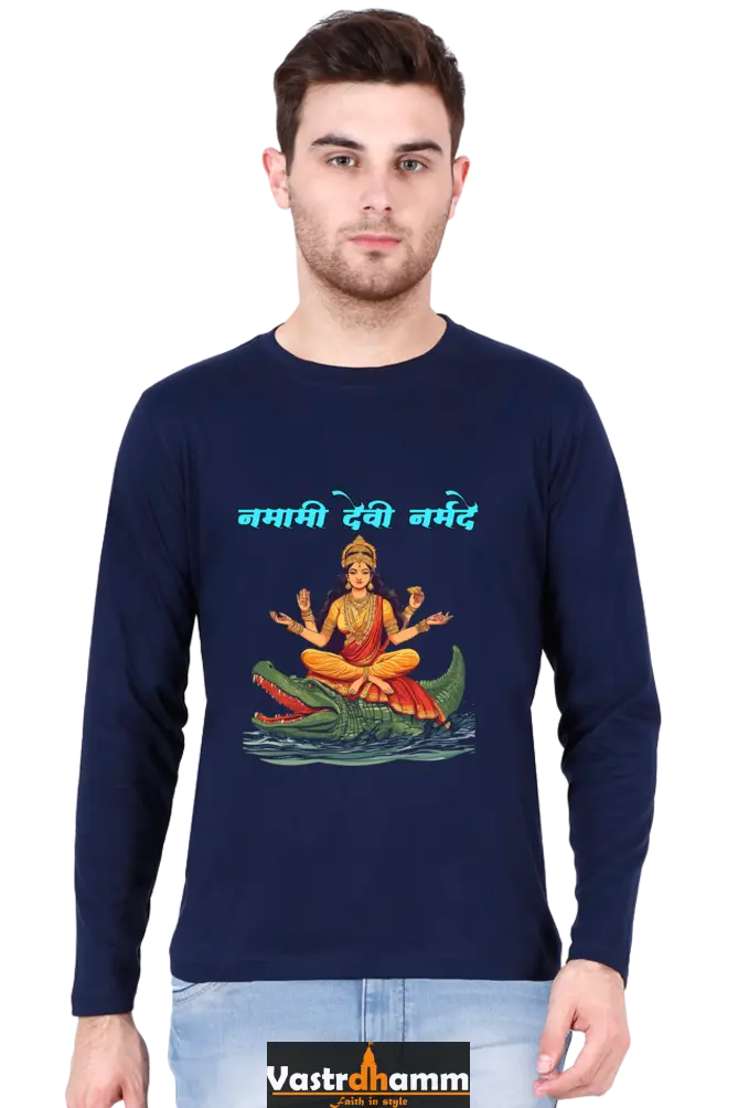 Durga Courage Round Neck Full Sleeve T-Shirts for Men Vastrdhamm