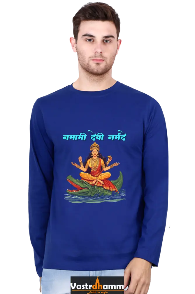 Durga Courage Round Neck Full Sleeve T-Shirts for Men Vastrdhamm