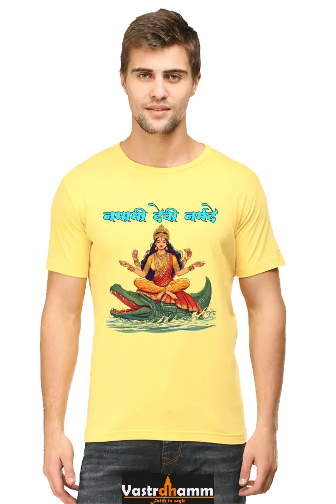 Durga Courage Round Neck Half Sleeve Classic T-Shirts for Men Vastrdhamm