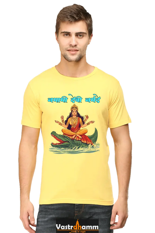 Durga Courage Round Neck Half Sleeve Classic T-Shirts for Men Vastrdhamm