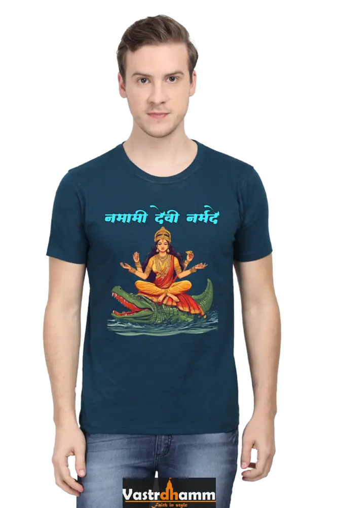 Durga Courage Round Neck Half Sleeve Classic T-Shirts for Men Vastrdhamm