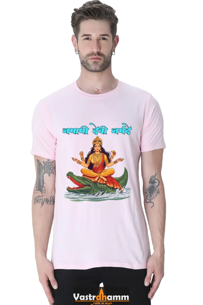 Durga Courage Round Neck Half Sleeve Classic T-Shirts for Men Vastrdhamm