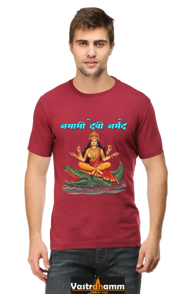 Durga Courage Round Neck Half Sleeve Classic T-Shirts for Men Vastrdhamm