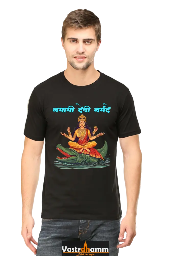 Durga Courage Round Neck Half Sleeve Classic T-Shirts for Men Vastrdhamm