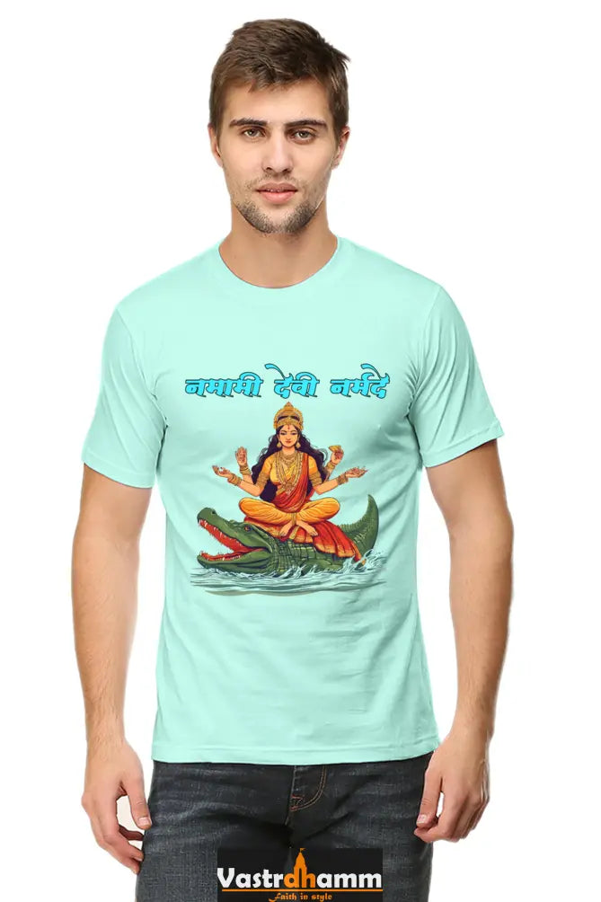 Durga Courage Round Neck Half Sleeve Classic T-Shirts for Men Vastrdhamm