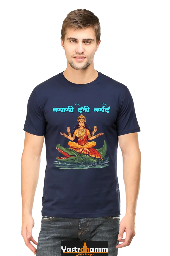 Durga Courage Round Neck Half Sleeve Classic T-Shirts for Men Vastrdhamm