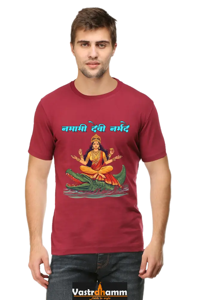 Durga Courage Round Neck Half Sleeve Classic T-Shirts for Men Vastrdhamm