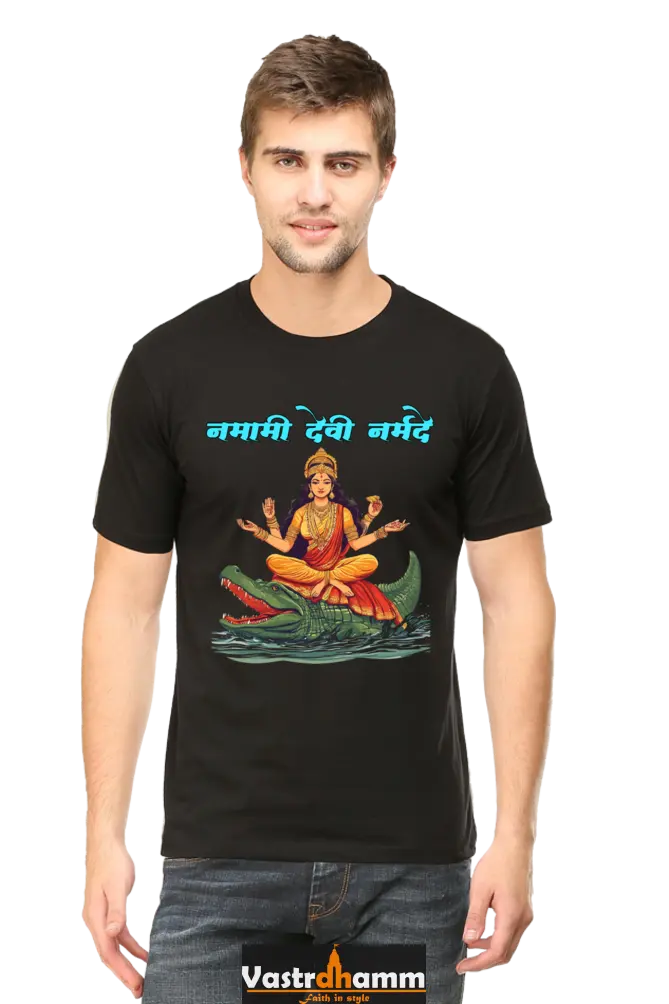 Durga Courage Round Neck Half Sleeve Classic T-Shirts for Men Vastrdhamm