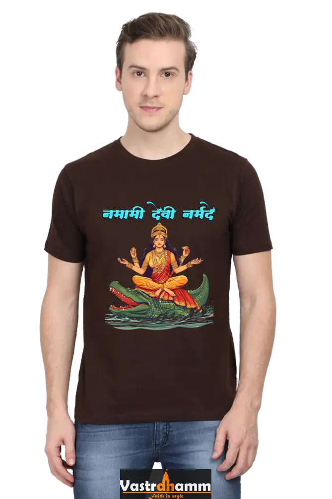 Durga Courage Round Neck Half Sleeve Classic T-Shirts for Men Vastrdhamm