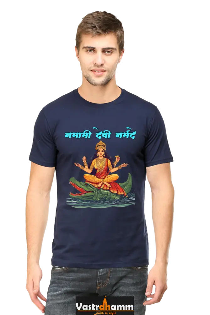 Durga Courage Round Neck Half Sleeve Classic T-Shirts for Men Vastrdhamm