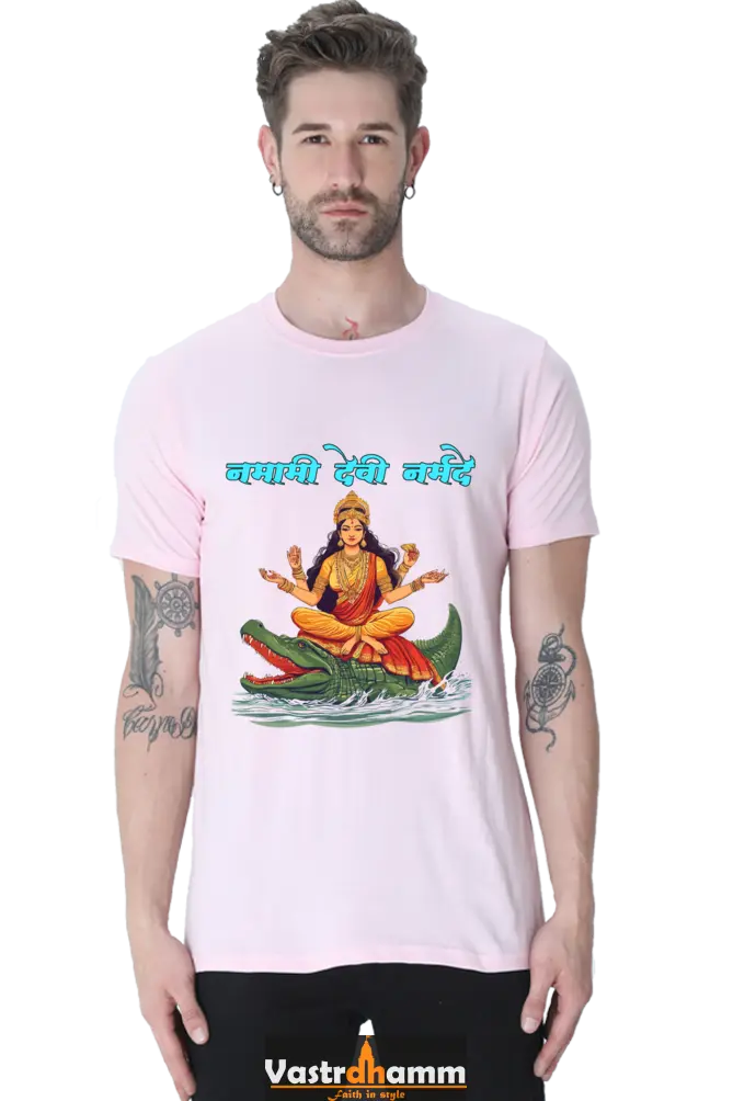 Durga Courage Round Neck Half Sleeve Classic T-Shirts for Men Vastrdhamm