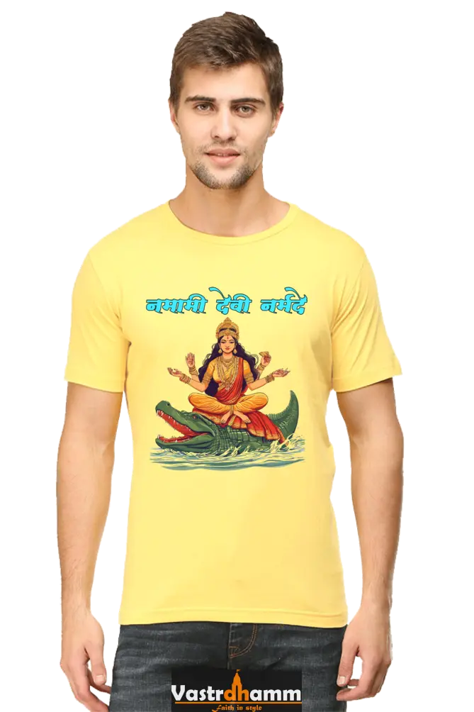 Durga Courage Round Neck Half Sleeve Classic T-Shirts for Men Vastrdhamm