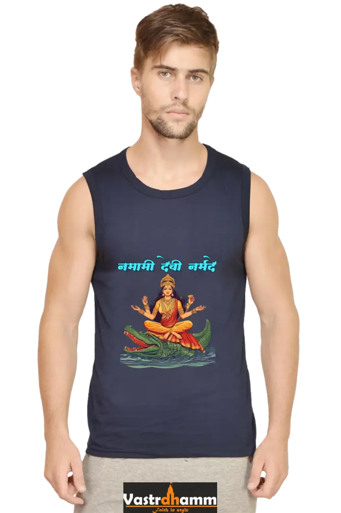 Durga Courage Round Neck Sleeveless T-Shirts for Men Vastrdhamm