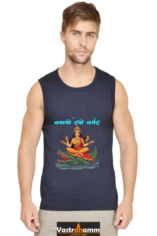 Durga Courage Round Neck Sleeveless T-Shirts for Men Vastrdhamm