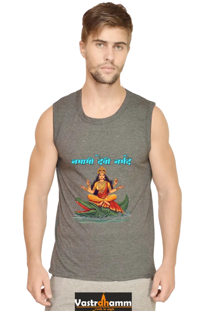 Durga Courage Round Neck Sleeveless T-Shirts for Men Vastrdhamm