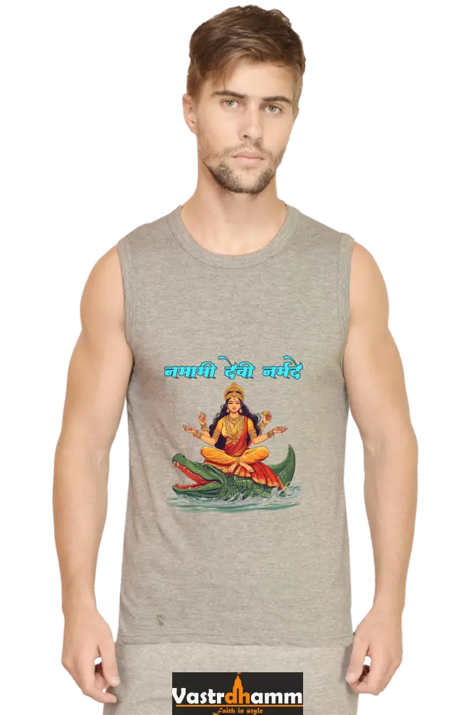 Durga Courage Round Neck Sleeveless T-Shirts for Men Vastrdhamm