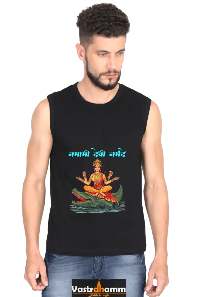 Durga Courage Round Neck Sleeveless T-Shirts for Men Vastrdhamm