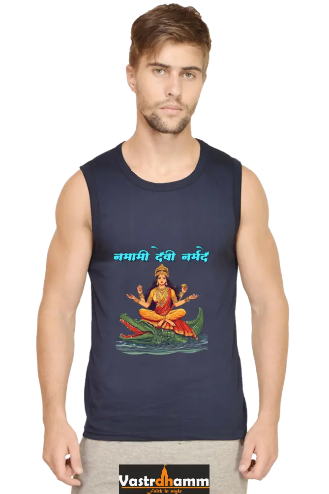 Durga Courage Round Neck Sleeveless T-Shirts for Men Vastrdhamm