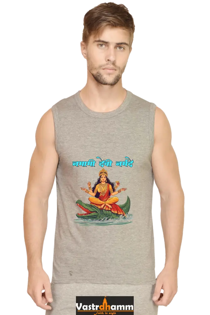 Durga Courage Round Neck Sleeveless T-Shirts for Men Vastrdhamm