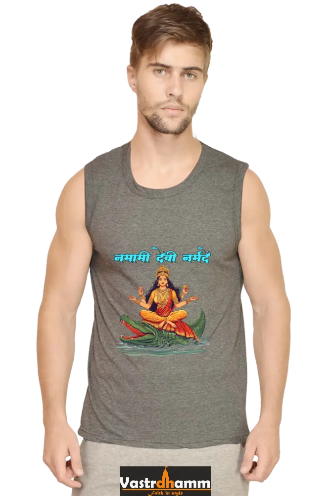 Durga Courage Round Neck Sleeveless T-Shirts for Men Vastrdhamm