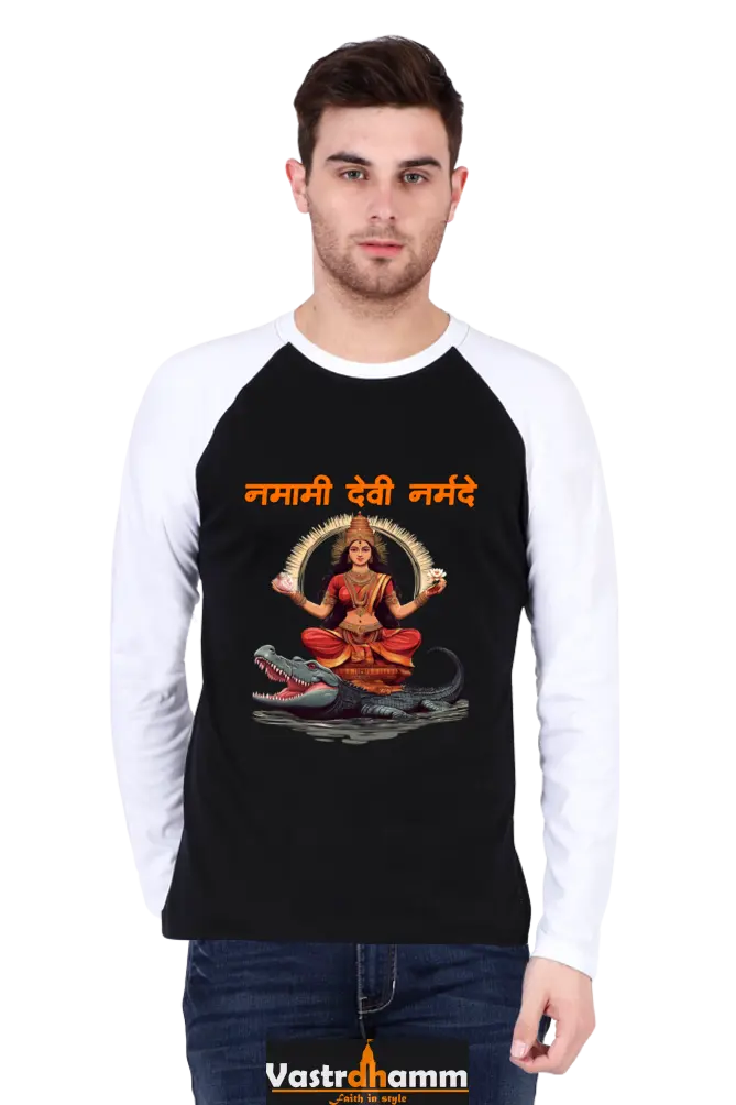 Durga Devotion Raglan Full Sleeve T-Shirts for Men Vastrdhamm