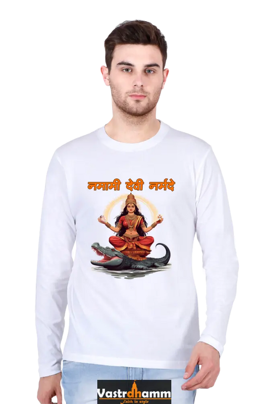 Durga Devotion Round Neck Full Sleeve T-Shirts for Men Vastrdhamm