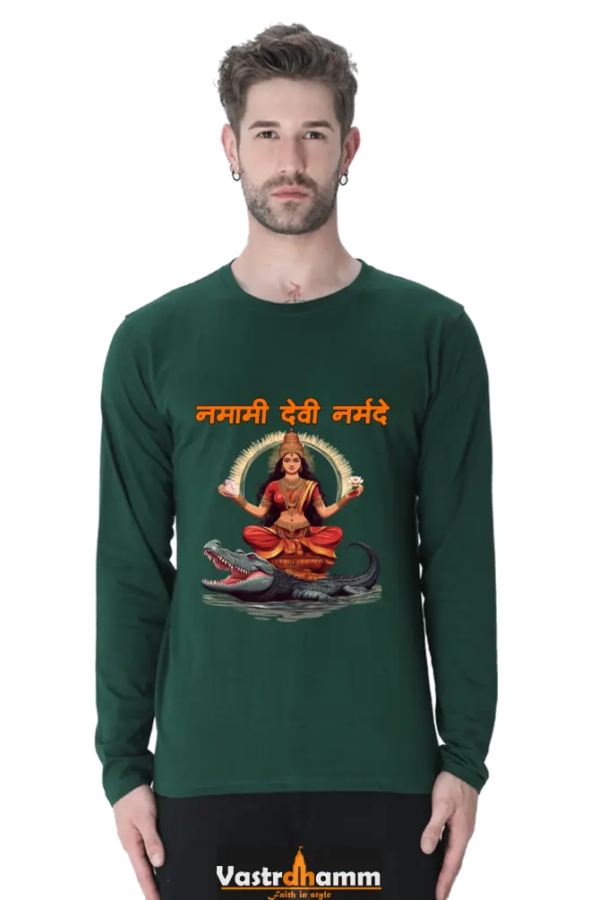 Durga Devotion Round Neck Full Sleeve T-Shirts for Men Vastrdhamm