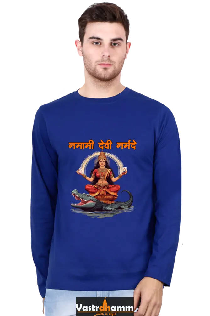 Durga Devotion Round Neck Full Sleeve T-Shirts for Men Vastrdhamm