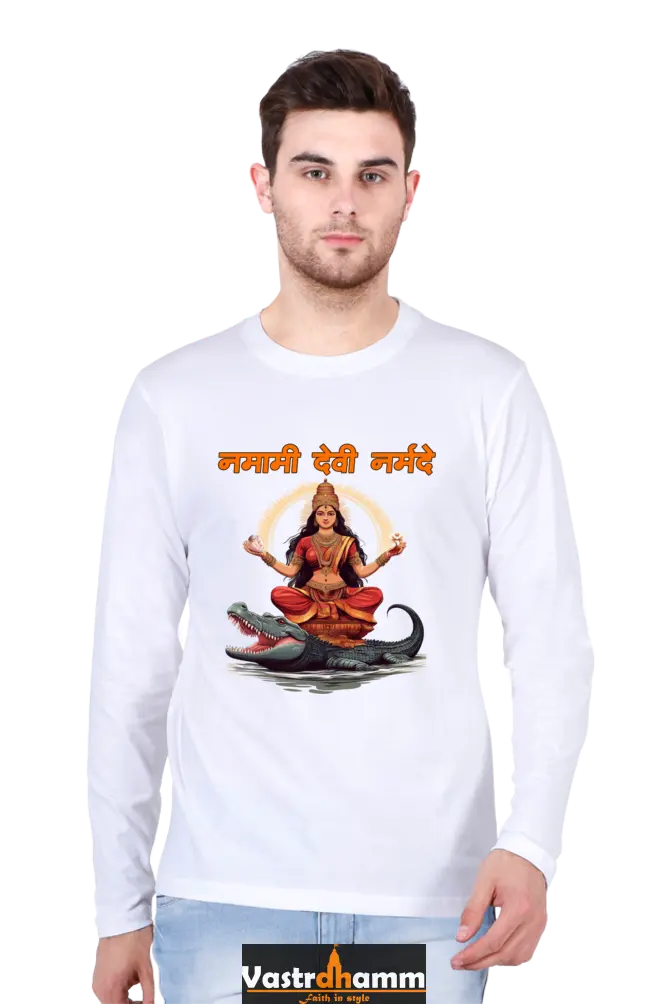 Durga Devotion Round Neck Full Sleeve T-Shirts for Men Vastrdhamm