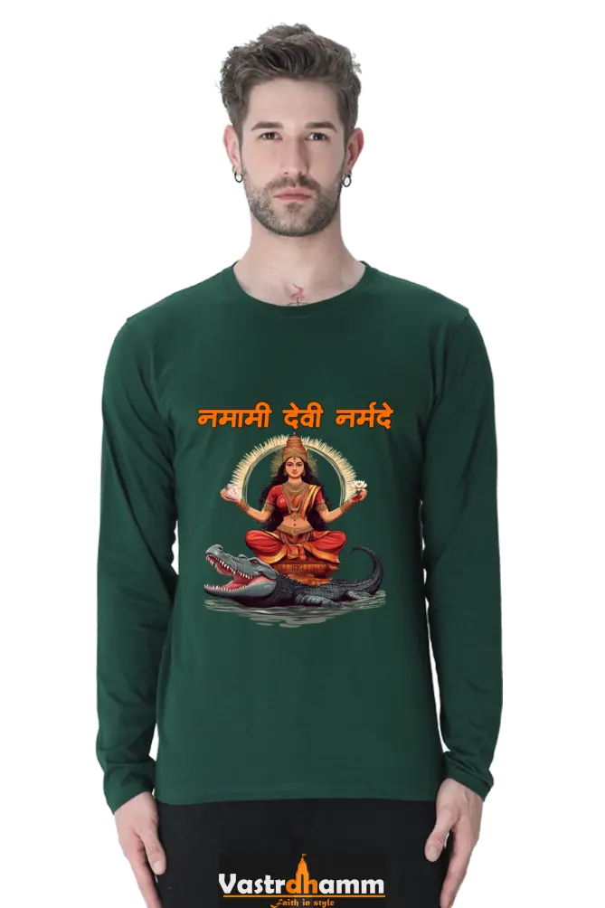 Durga Devotion Round Neck Full Sleeve T-Shirts for Men Vastrdhamm