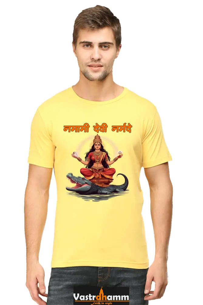 Durga Devotion Round Neck Half Sleeve Classic T-Shirts for Men Vastrdhamm