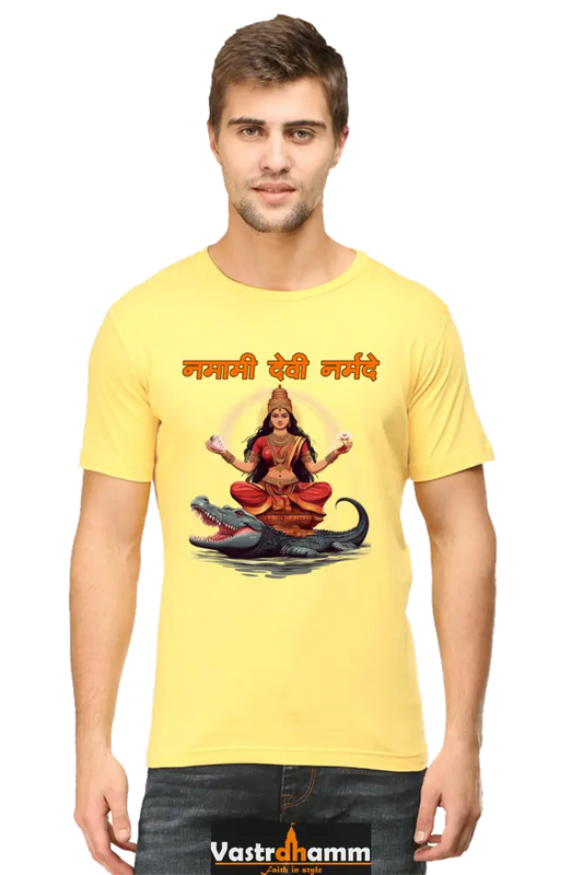 Durga Devotion Round Neck Half Sleeve Classic T-Shirts for Men Vastrdhamm