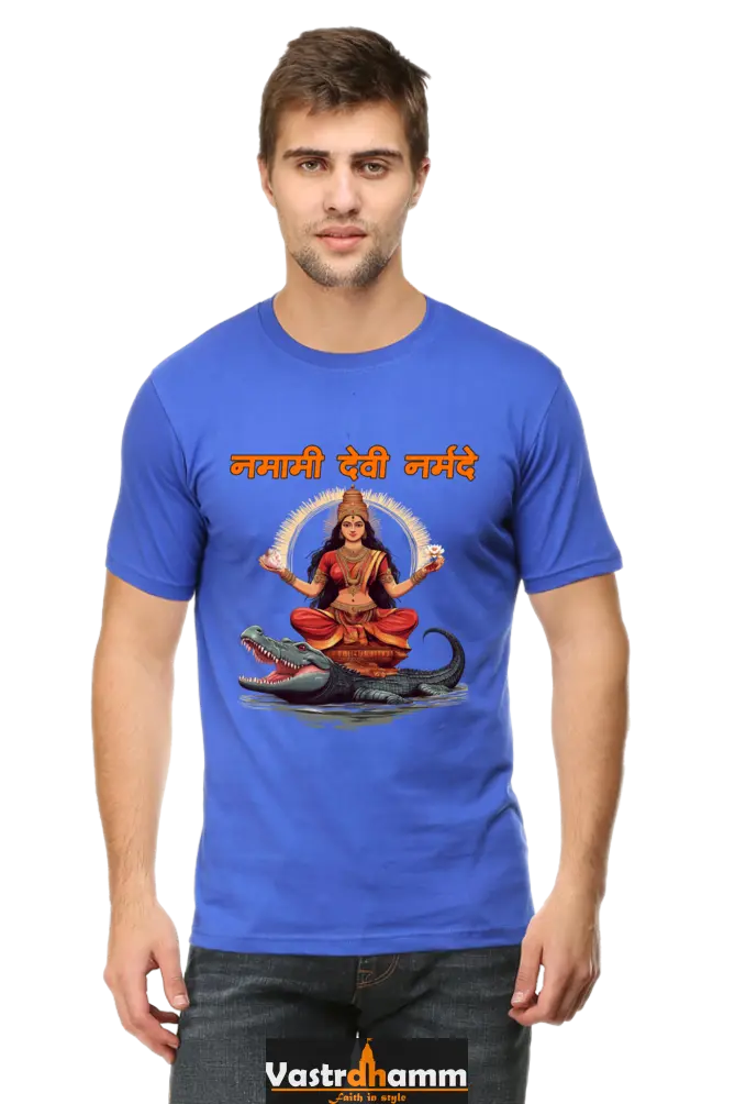 Durga Devotion Round Neck Half Sleeve Classic T-Shirts for Men Vastrdhamm