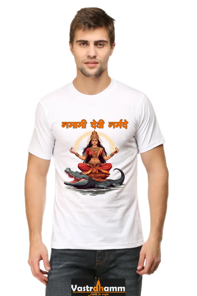 Durga Devotion Round Neck Half Sleeve Classic T-Shirts for Men Vastrdhamm