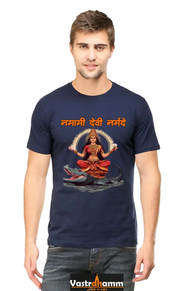 Durga Devotion Round Neck Half Sleeve Classic T-Shirts for Men Vastrdhamm