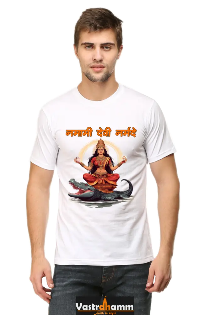 Durga Devotion Round Neck Half Sleeve Classic T-Shirts for Men Vastrdhamm