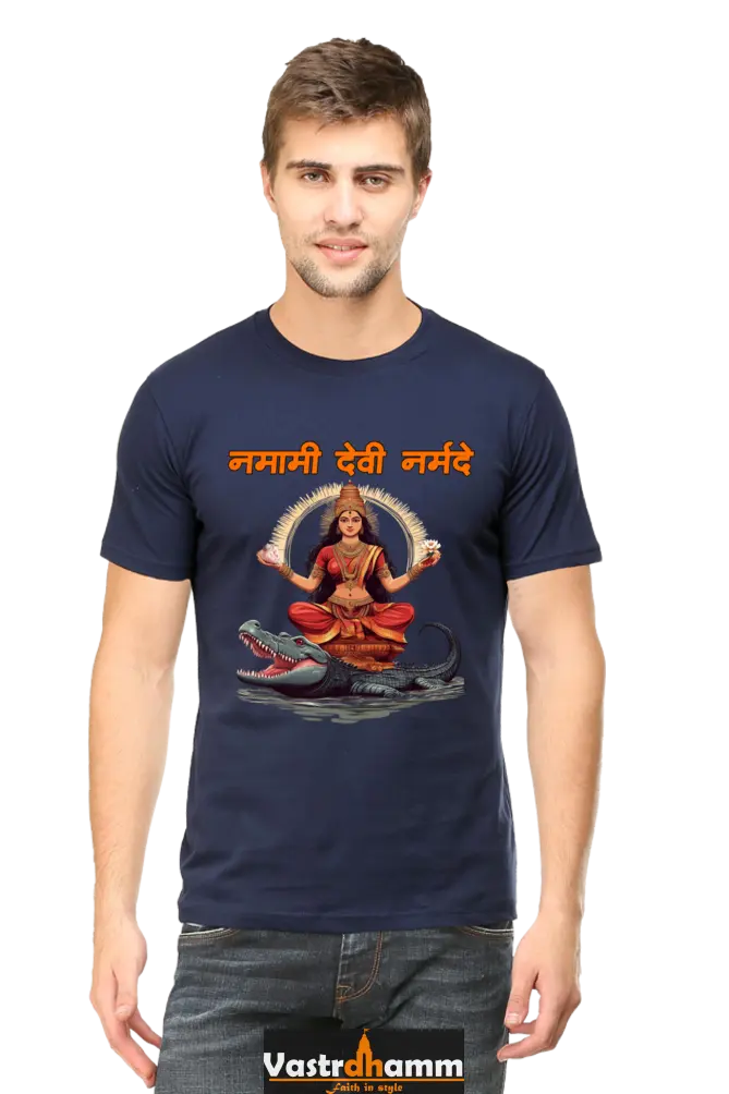 Durga Devotion Round Neck Half Sleeve Classic T-Shirts for Men Vastrdhamm