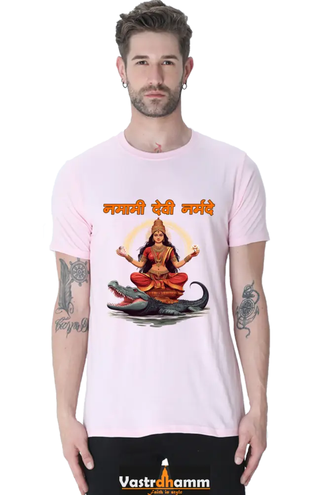 Durga Devotion Round Neck Half Sleeve Classic T-Shirts for Men Vastrdhamm