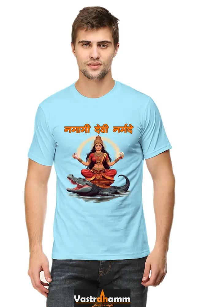 Durga Devotion Round Neck Half Sleeve Classic T-Shirts for Men Vastrdhamm