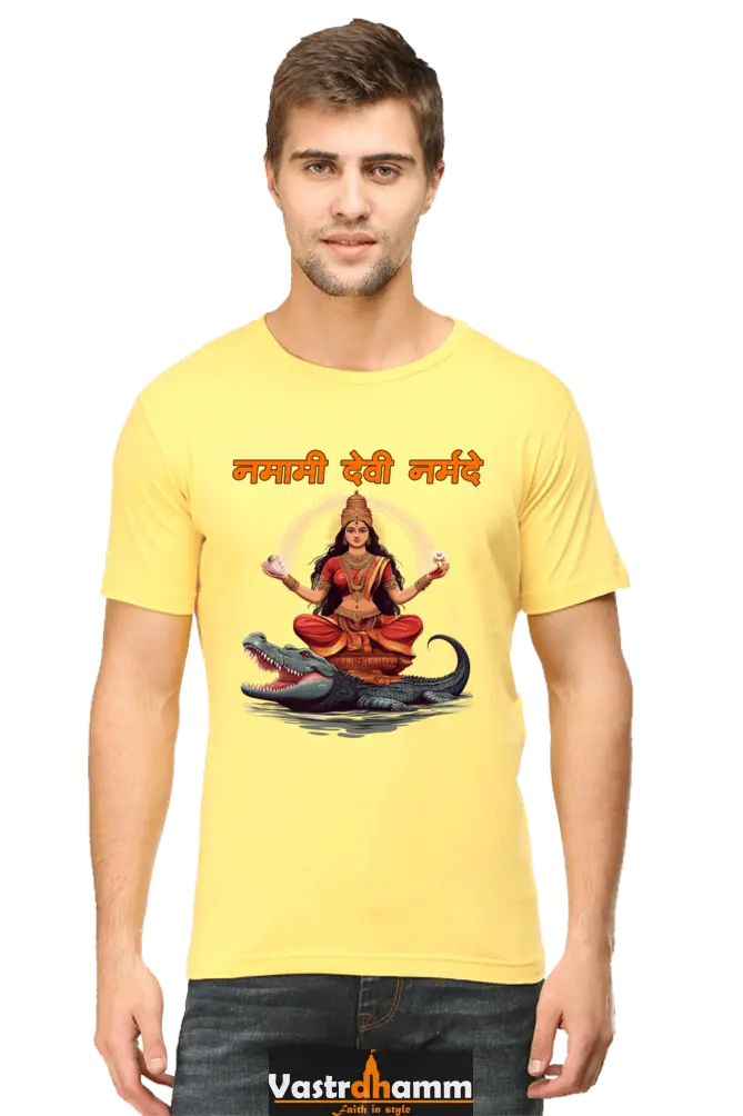 Durga Devotion Round Neck Half Sleeve Classic T-Shirts for Men Vastrdhamm