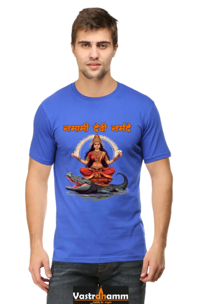 Durga Devotion Round Neck Half Sleeve Classic T-Shirts for Men Vastrdhamm