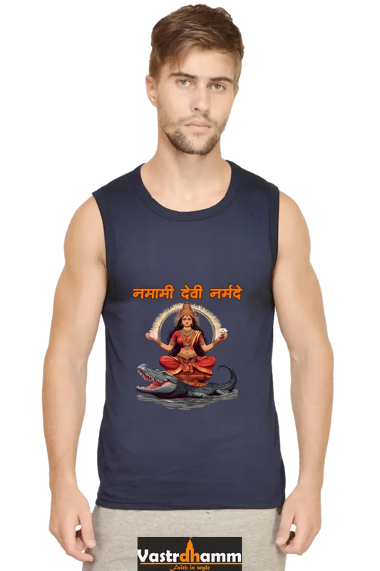 Durga Devotion Round Neck Sleeveless T-Shirts for Men Vastrdhamm