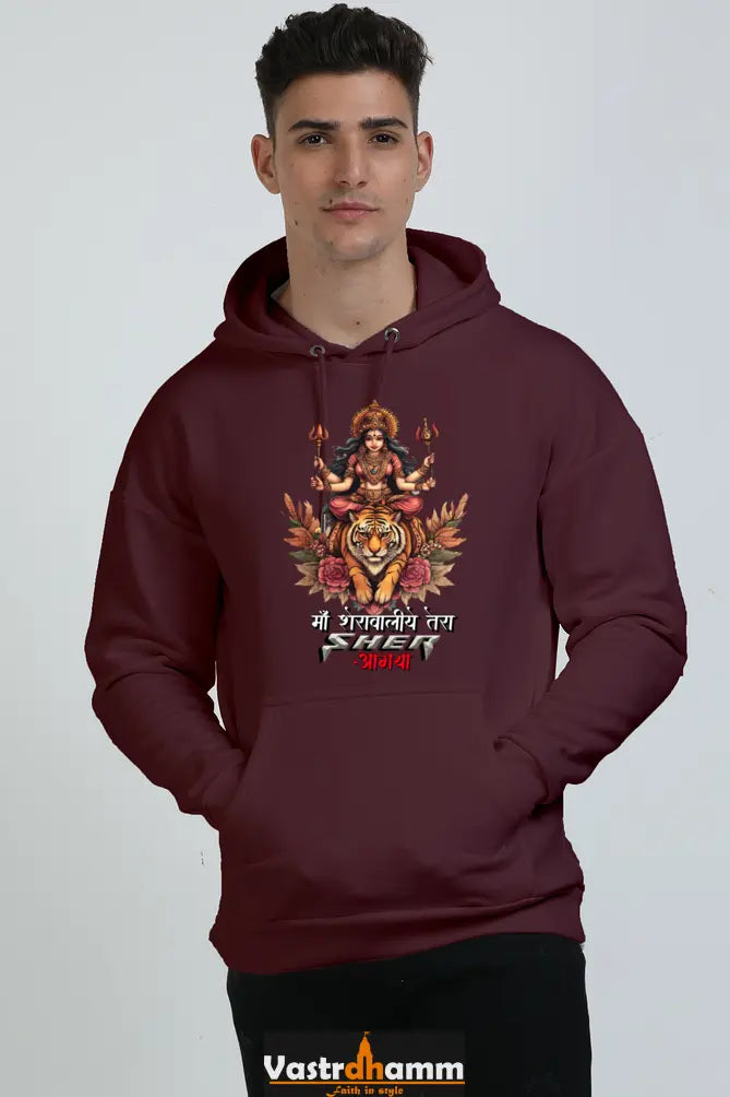 Durga Divine Oversized Hooded Sweatshirt T-Shirts for Men Vastrdhamm