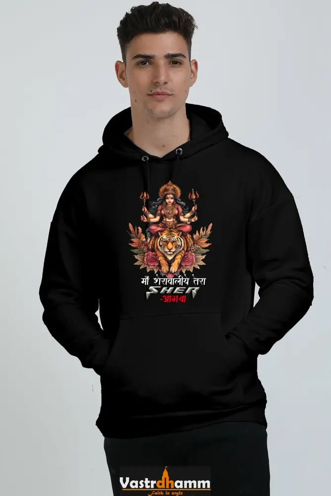 Durga Divine Oversized Hooded Sweatshirt T-Shirts for Men Vastrdhamm