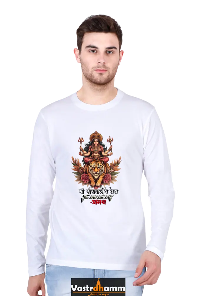 Durga Divine Round Neck Full Sleeve T-Shirts for Men Vastrdhamm