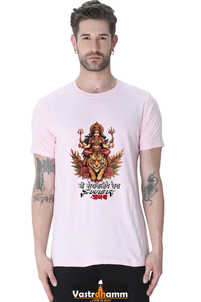 Durga Divine Round Neck Half Sleeve Classic T-Shirts for Men Vastrdhamm