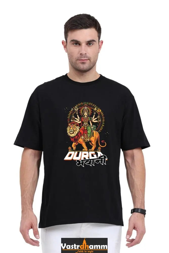 Durga Protector Oversized Classic T-Shirts for Men Vastrdhamm