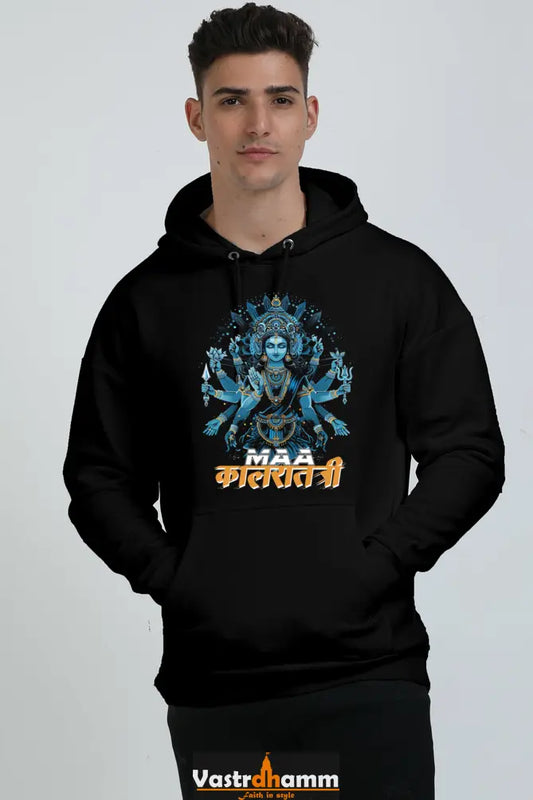 Durga Shakti Oversized Hooded Sweatshirt T-Shirts for Men Vastrdhamm