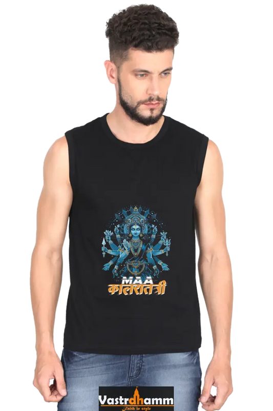 Durga Shakti Round Neck Sleeveless T-Shirts for Men Vastrdhamm